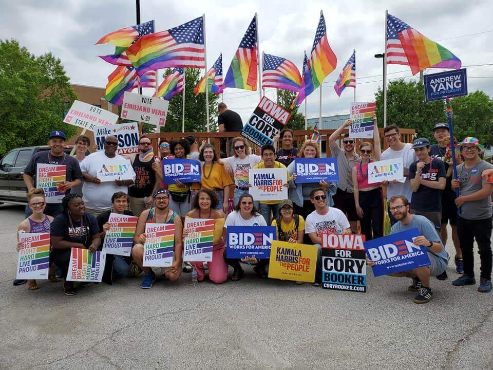 Scott County Democrats at a community pride event
